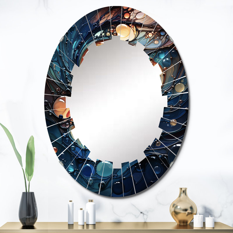 Millsmith - Miroir mural moderne ovale, 36 po x 24 po