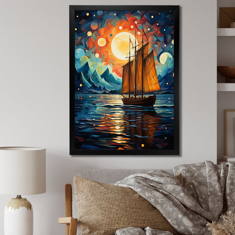 Voilier «Seafaring Dreams I» sur toile, L 30 po x H 40 po, Cadre photo noir