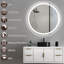 Citlally Circle Lighted Aluminium Framed Wall Accent Mirror in Silver-2069974889
