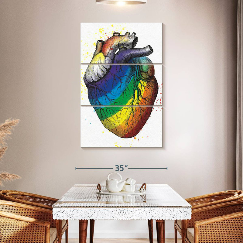 Khareem Rainbow Colored Heart, 50" H x 32" W