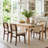 Beige Rattan Back 19.29 Inch H Textured Linen Dining Chair with Walnut Rubber Wood Legs-124510502