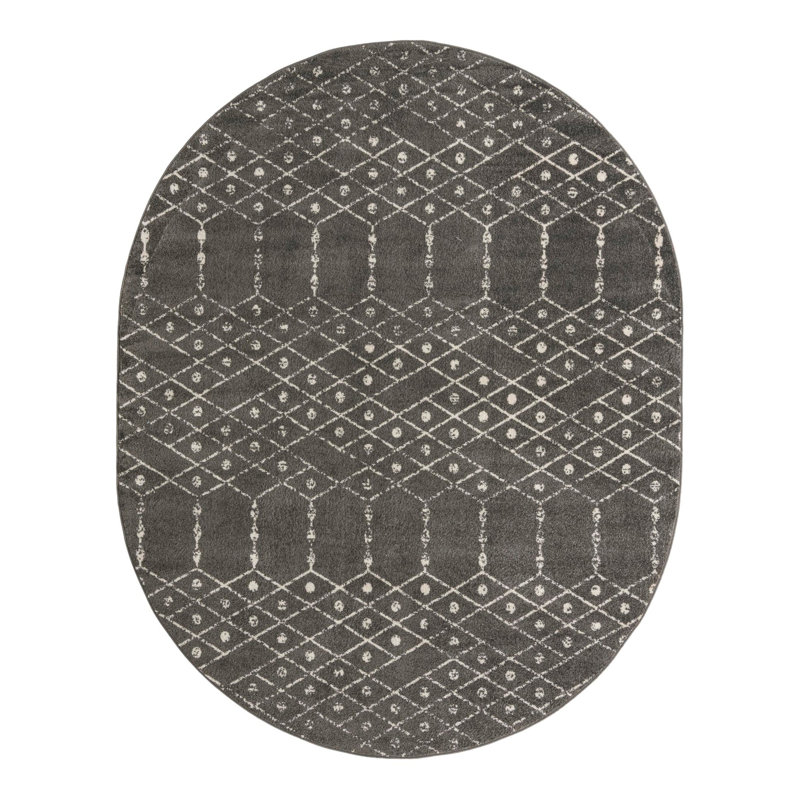 Ippazio Geometric Indoor Rug, Oval 7'10" x 10'