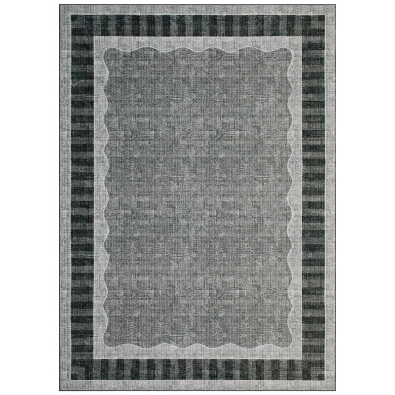 Modern Bordered Area Rug for Living Room Washable Area Rug Living Room Rugs Modern Rugs for Bedroom Dining Room Nursery Home Office Dorm