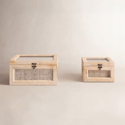 2 Piece Manufactured Wood Decorative Box Set