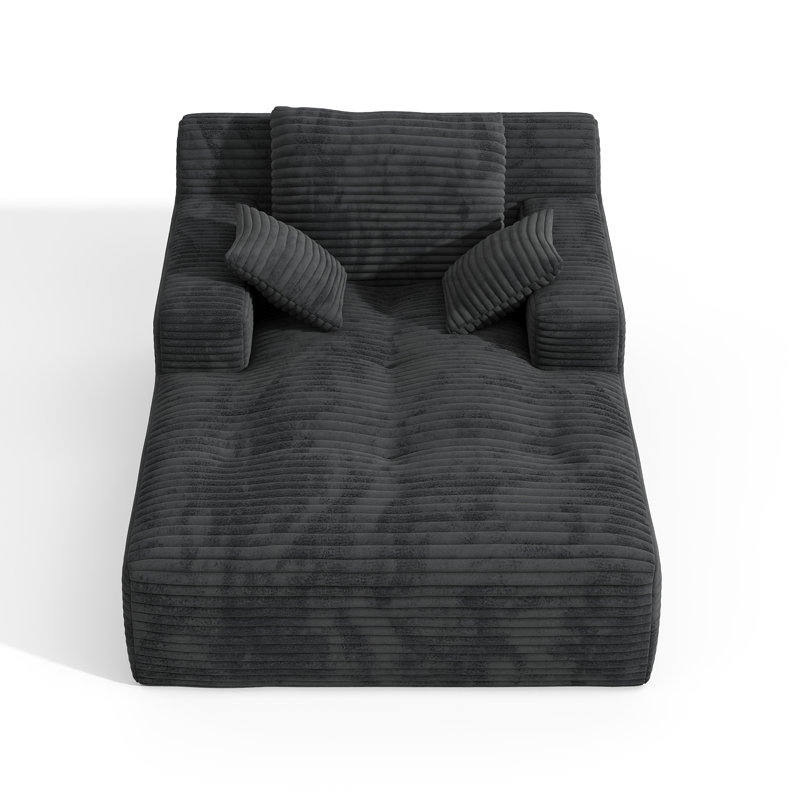 Méridienne 67 po Cloud Corduroy, Gris