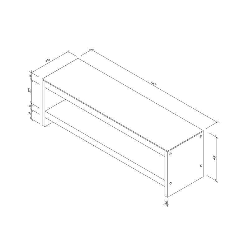 Csair Unfinished TV Stand for TVs up to 55", Transparent/Walnut