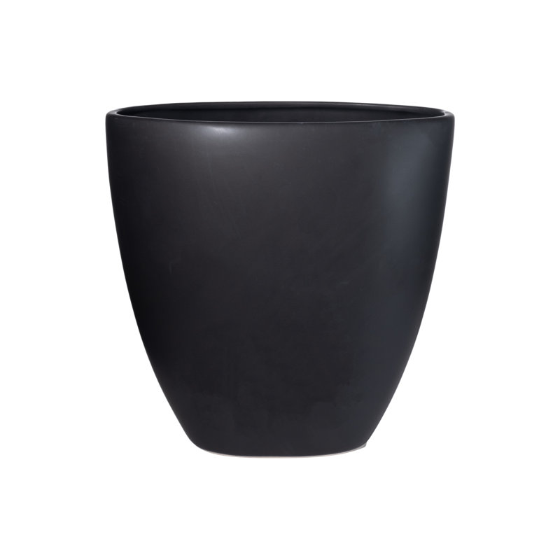 Ceramic Oval Pot Matte Finish Black