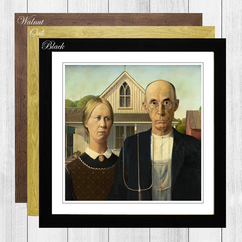 Grant Wood - Single Picture Frame Painting, Black