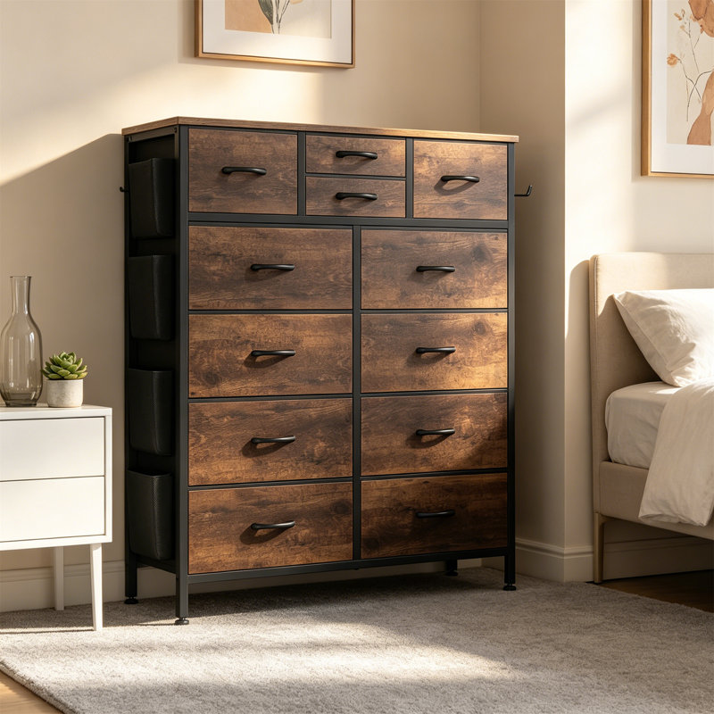 98.6 cm W Chest of Drawers, Brown