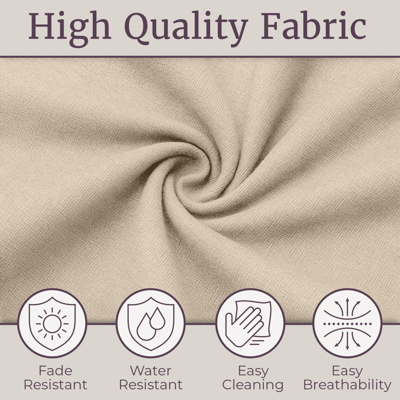 Outdoor Chair Cushion - 45x21.5x3in High Back Outdoor Chair Cushions for Patio Furniture, Rocking, Adirondack or Dining Seats - Water, Fade, and UV-Resistant Fabric Pads with Ties (Tan)