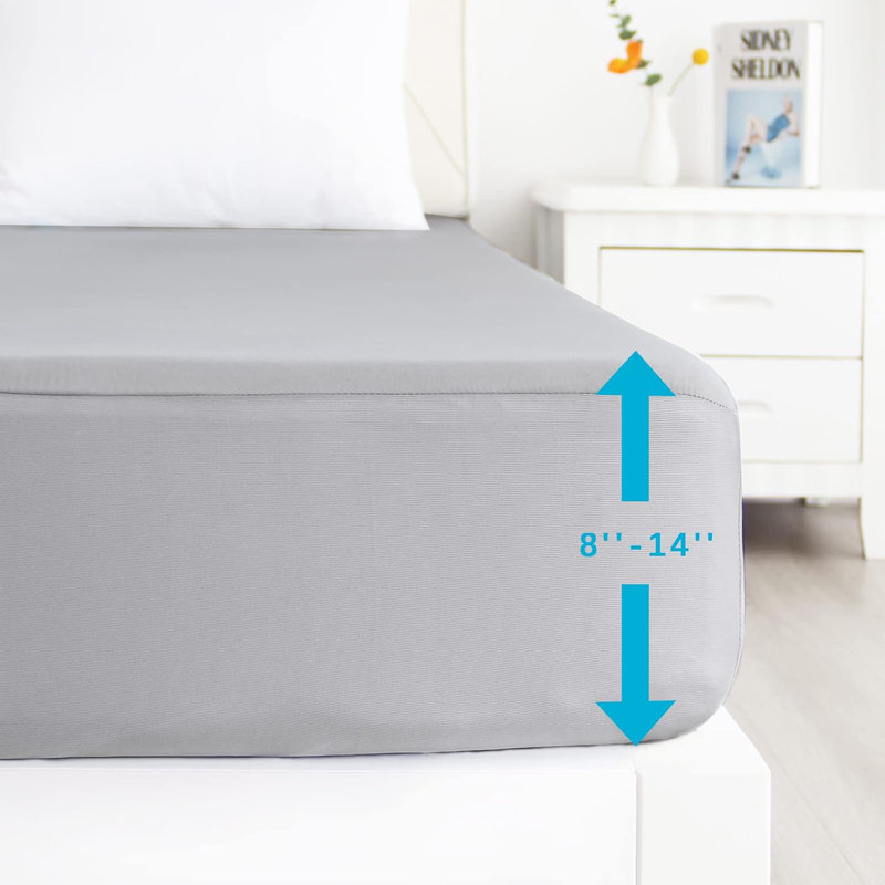 Twin Light Gray Microfiber Fitted Sheet Set