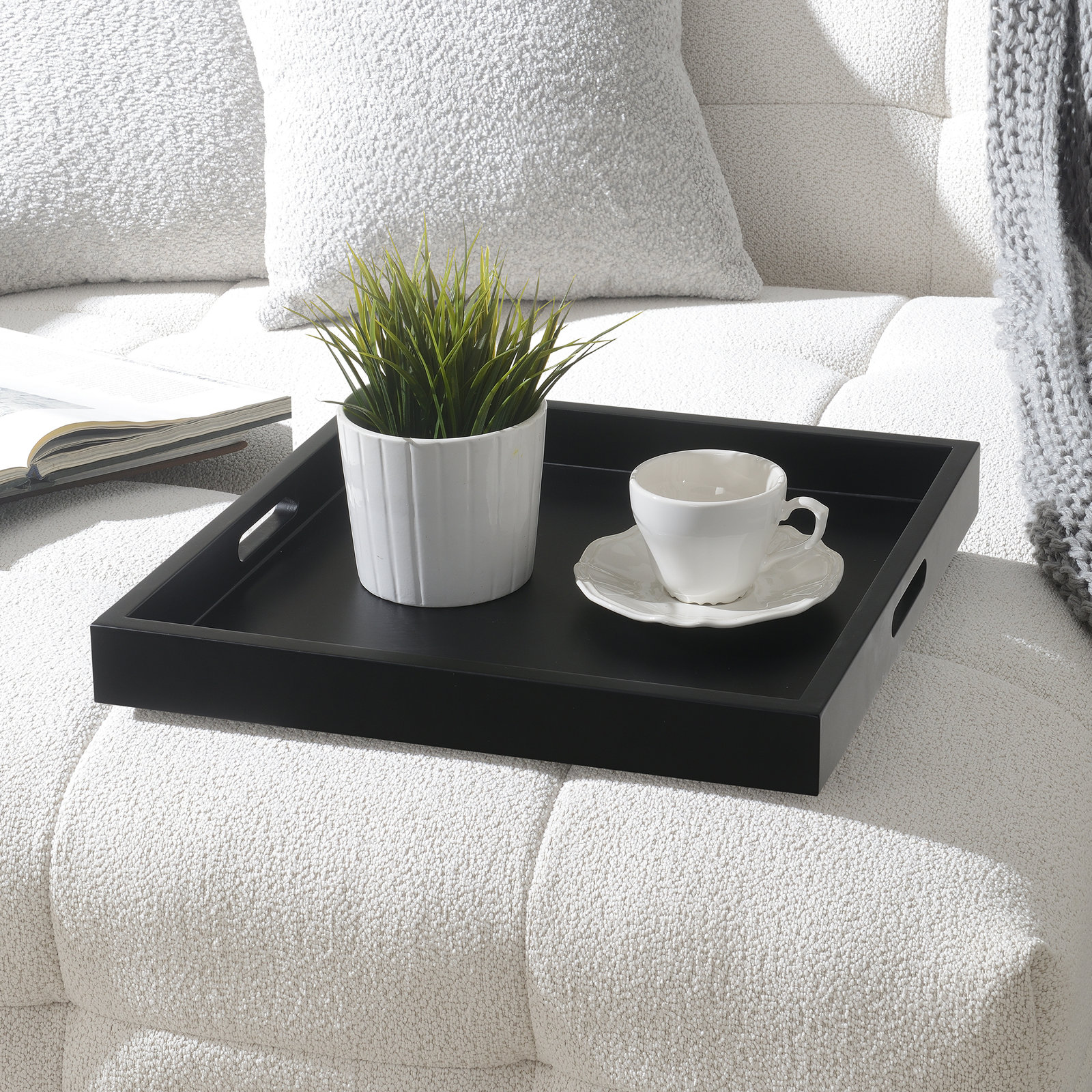 Burke Decorative Tray, Black