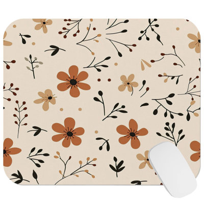 Floral Fall Wildflowers IV Cottage & Cottagecore Gaming Cute Office Laptop Desk Pad Gift Mat Square Rectangle Non-Slip Mousepad