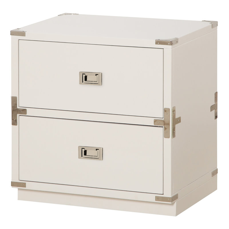 Commode d'appoint 2 tiroirs Harrison, Blanc