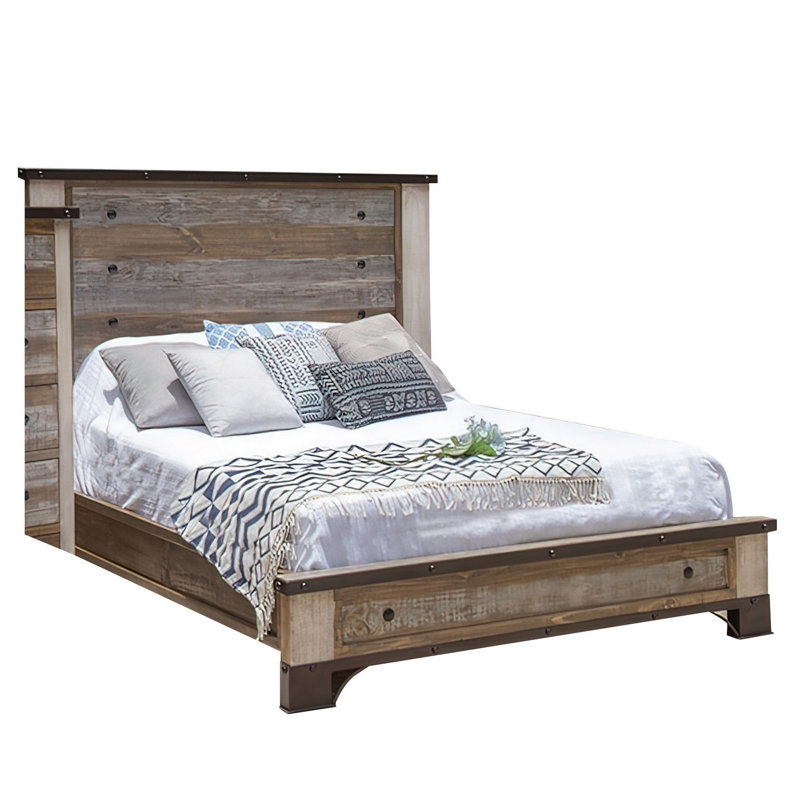 Lit standard en bois massif Jacarri, Grand
