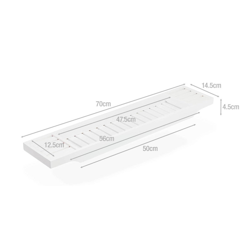 Bamboo Bathroom Accessory Tray, White