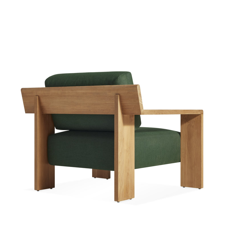 Ridge Outdoor Teak Lounge Chair, Sunbrella Ivy