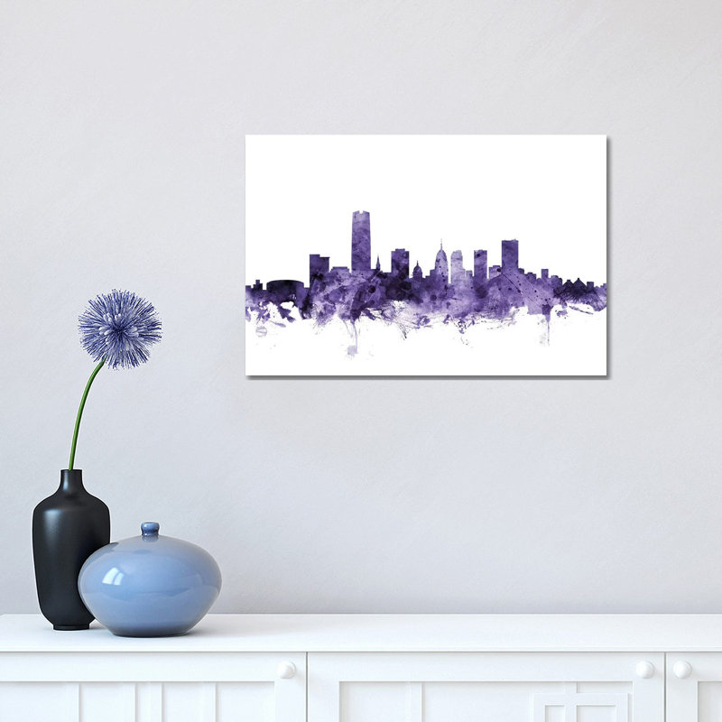 Oklahoma City Skyline by Michael Tompsett - 1 Piece Wrapped Canvas Wall Art, 30.48 cm H x 45.72 cm W