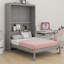 Grand lit escamotable mural avec tablettes