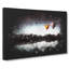 Hot Air Balloons Above a Lake Paint Splash - Wrapped Canvas-56667918
