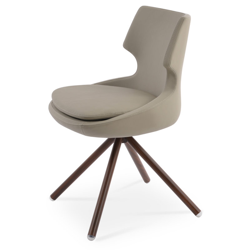 Chaise d'appoint Patara, Similicuir os, Noyer, Similicuir PPM