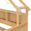 Lits plateforme en bois avec DEL, tablettes de rangement, tiroirs et garde-corps-416496451