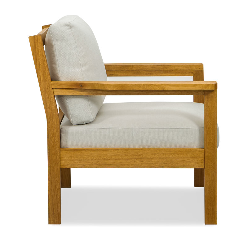 Lanie Eucalyptus Outdoor Lounge Chair with Cushions (Set of 2) , White