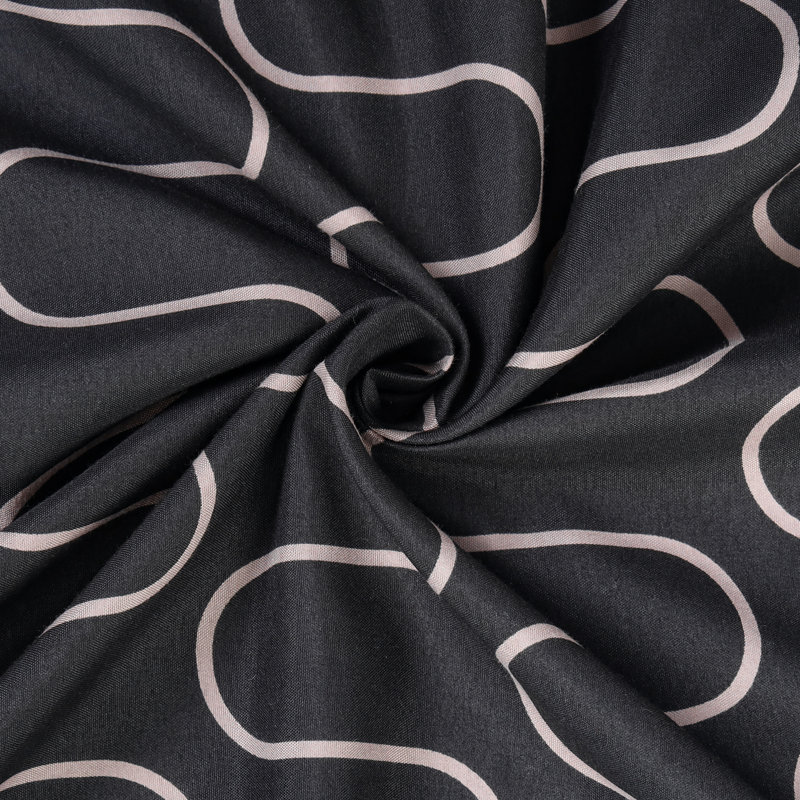 Geometric Design Modern Duvet Cover Set  With Pillow Cases, Black/Grey, Kingsize Duvet Cover Set + 2 Standard Pillowcases