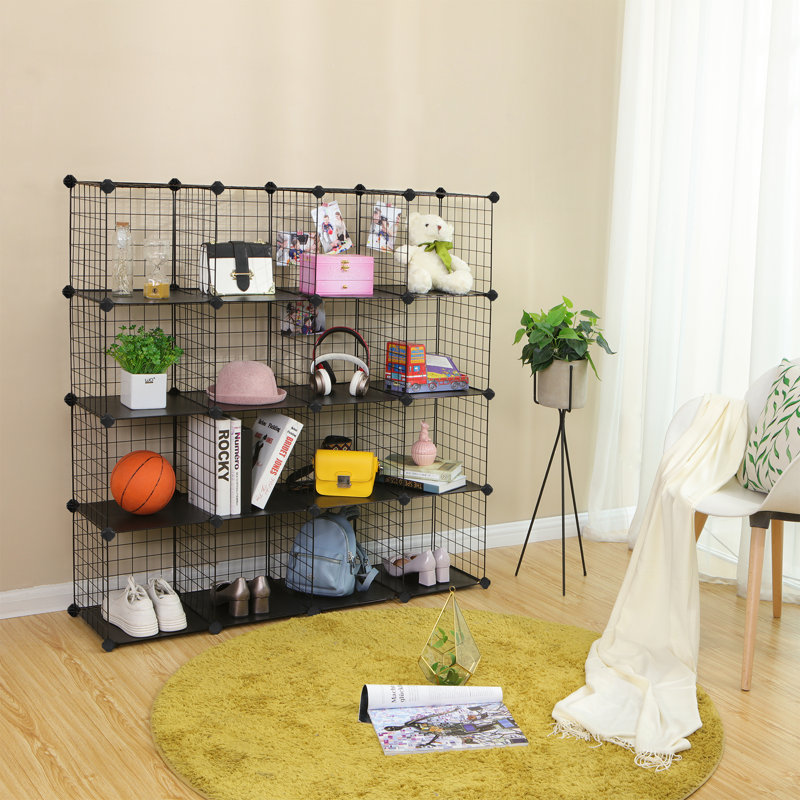 Mccroy Iron Cube Bookcase, 123cm H x 123cm W x 31cm D, Black