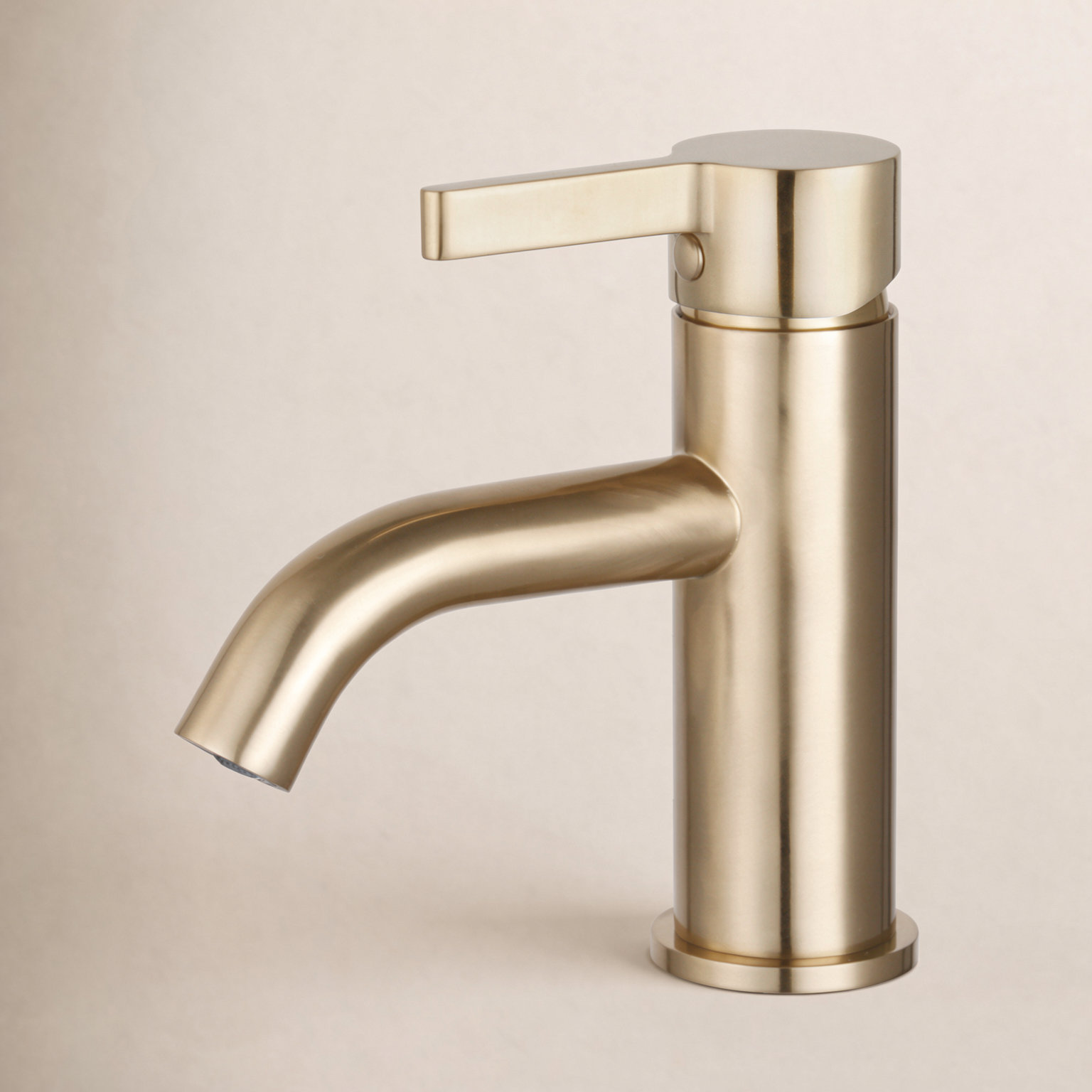 Continental Single-Hole Faucet with Pop-Up Drain, Brushed Brass