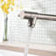 Robinet d'évier de cuisine avec robinet rétractable en nickel brossé, levier simple, robinet en nickel de longue durée de vie, bec arqué