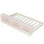 Lit plateforme simple en bois massif avec lit gigogne escamotable et armoire de rangement latérale, blanc crème-2109399321-2109399318