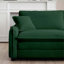 Canapé modulaire Mid-Century 3 places avec 2 coussins et 3 coussins décoratifs, tissu en velours côtelé vert