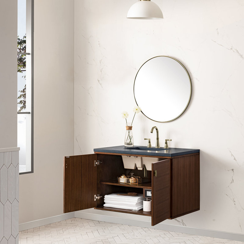Amberly 36'' W Single Vanity, Charcoal Soapstone, 8" Widespread