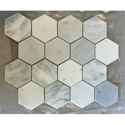 Statuary 3" Hexagon Honed Marble Mosaic Tile