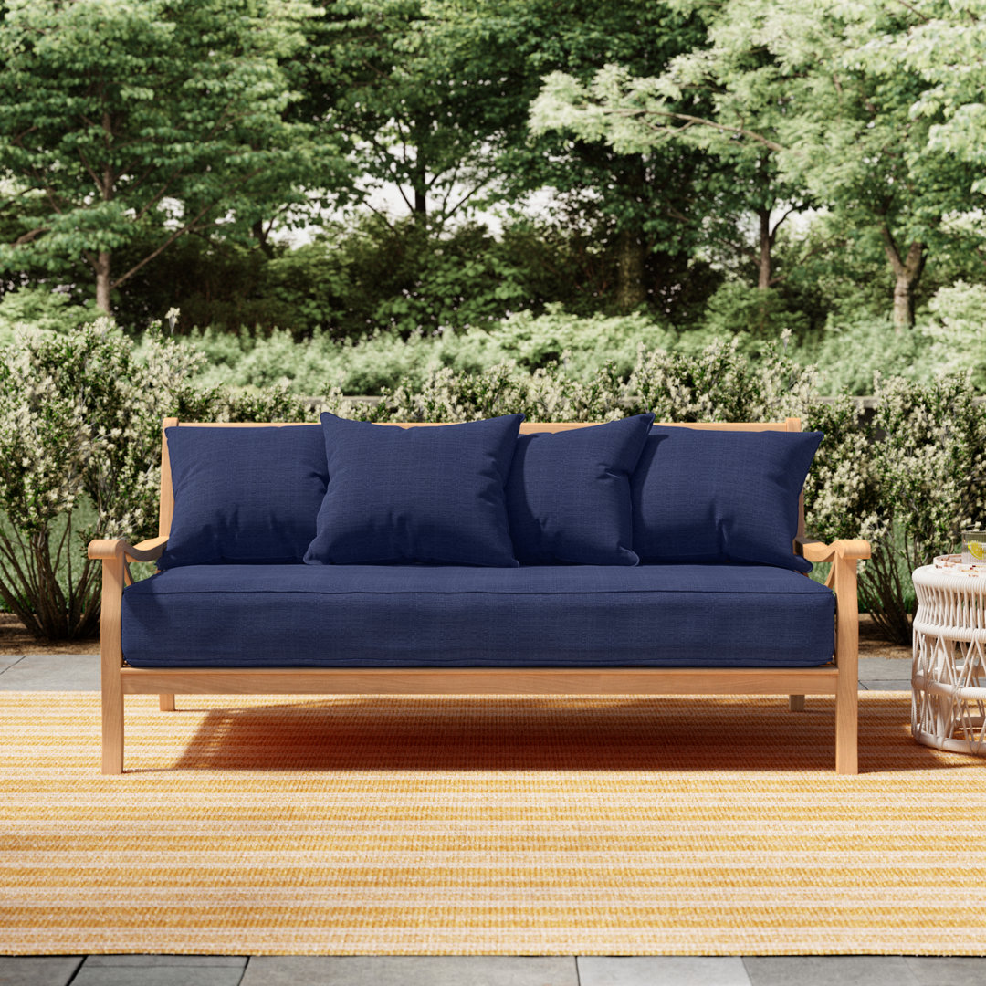 Brunswick 79" Wide Outdoor Teak Patio Daybed with Cushions Birch Lane™ Cushion 