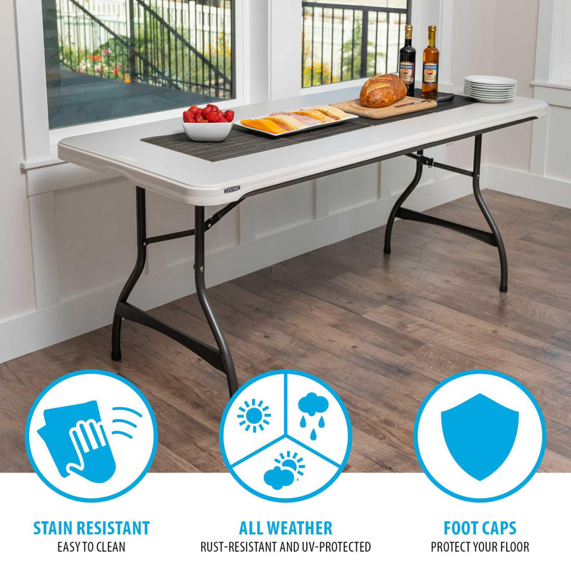 72'' Rectangular Portable Banquet Table, Almond
