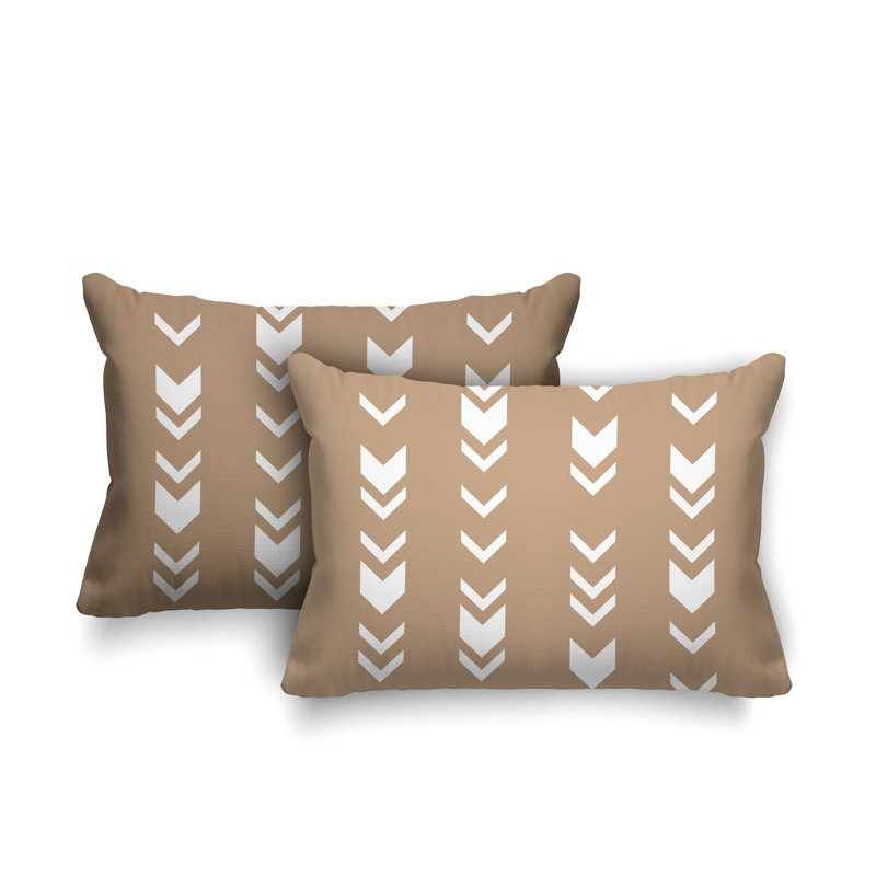 Coussin lombaire intérieur / extérieur Melba Arrow, Beige