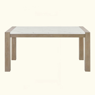 66"W Rectangular Faux Marble Top Dining Table In Finish