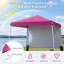Tente pliante 2,74 m x 2,74 m avec sacs de lestage, montage en une seule pression, 8 piquets, sac de transport rose-136840477