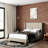 Mickenzi Wingback Platform Bed Frame with Tufted Headboard-998989263