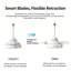 Ventilateur de plafond de petite taille à ampoule avec pales rétractables, ventilateur de plafond intérieur avec lumière avec télécommande, pour salon de patio, chambre à coucher, bureau, intérieur