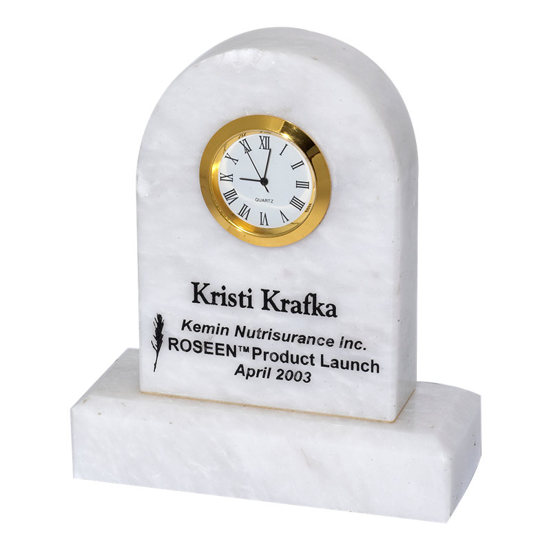 Horloge de table mécanique blanche
