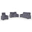 Causeuse inclinable gris AUSTIN avec accoudoirs de rangement