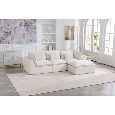 Oversized Modular Sectional Sofa With Wide Deep Seat, Cloud-Like Support, True Relaxation, And Flexible Configuration For Living Room Use.