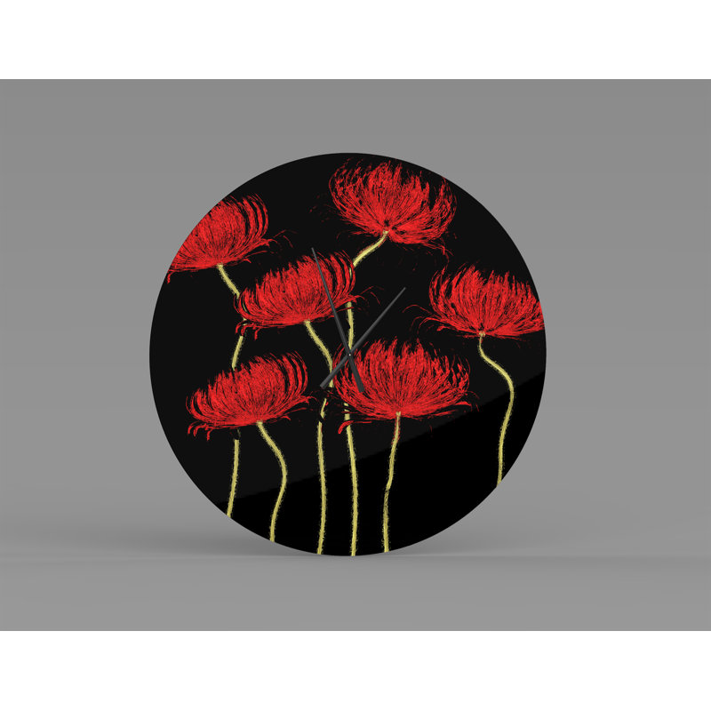 Horloge murale en métal à ressorts rouges 3, Grand