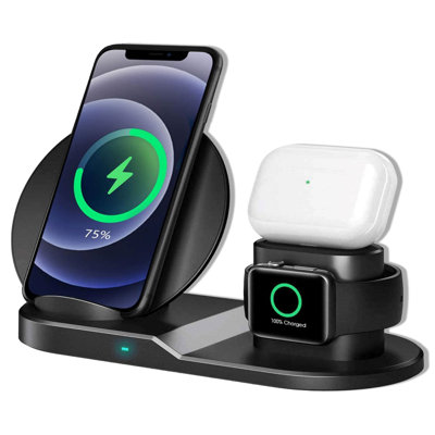 5 Core 3 in 1 Charging Station Qi Wireless Charger 10W / 15W Fast Wireless Charge Pad with Portable Travel Charger for Multiple Devices for Qi Phones -  WCR 3