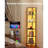 6 Tier Corner Shelf Tall Corner Stand with LED Light Narrow Display Rack