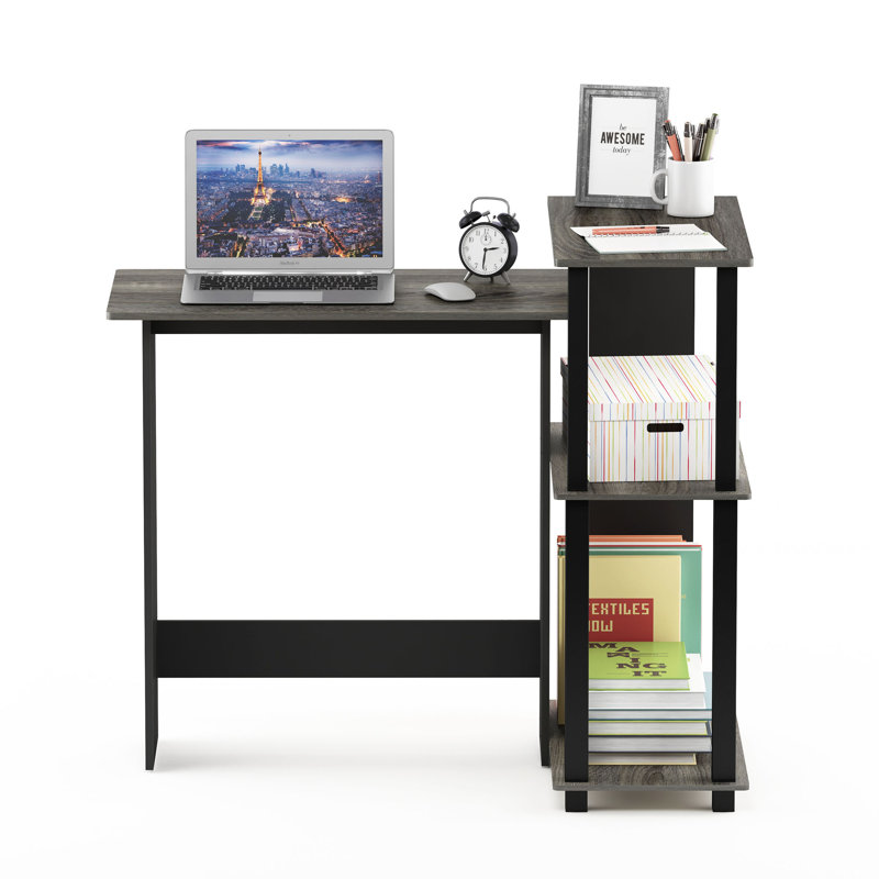 Anselmo Corner Computer Desk, Grey/Black