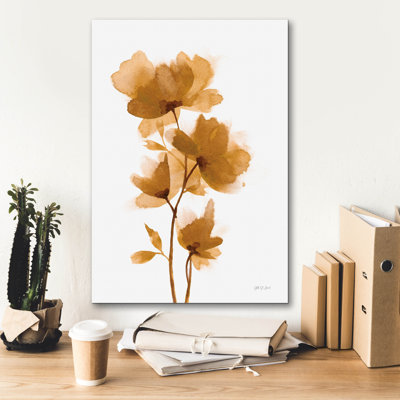 Art mural sur toile Epic Graffiti «Golden Blooms 1» par Yvette St. Amant